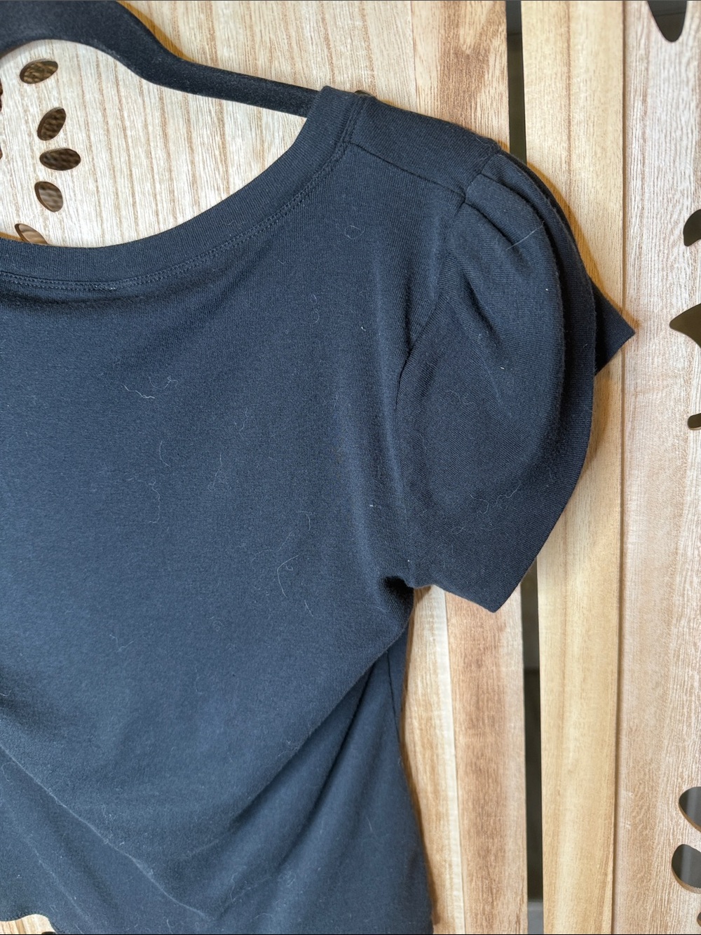 Women's Black Short-Sleeve V-Neck Button Front Bodysuit - Picture 4 of 4